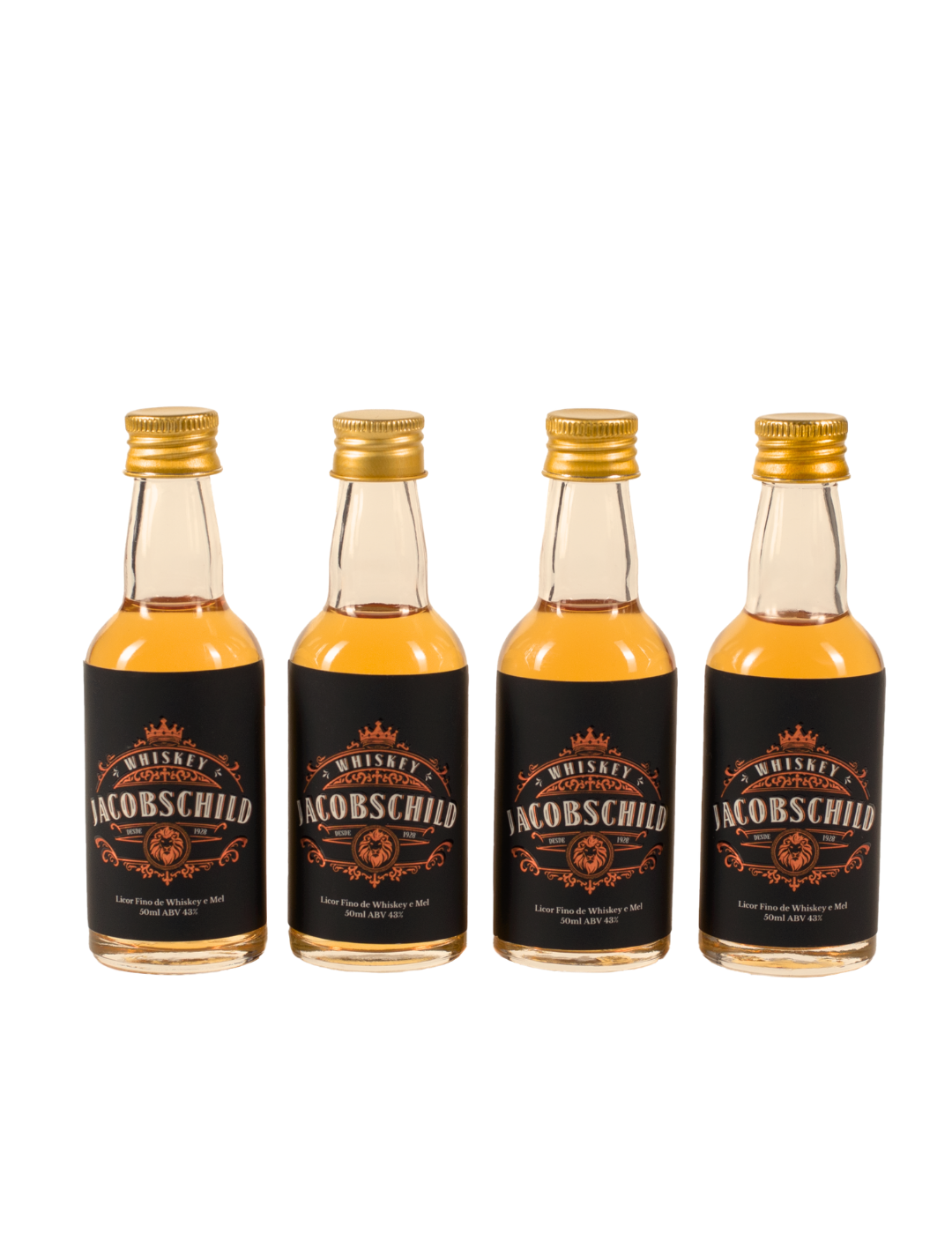 50ml-Whiskey e Mel-Kit (4 Garrafas)