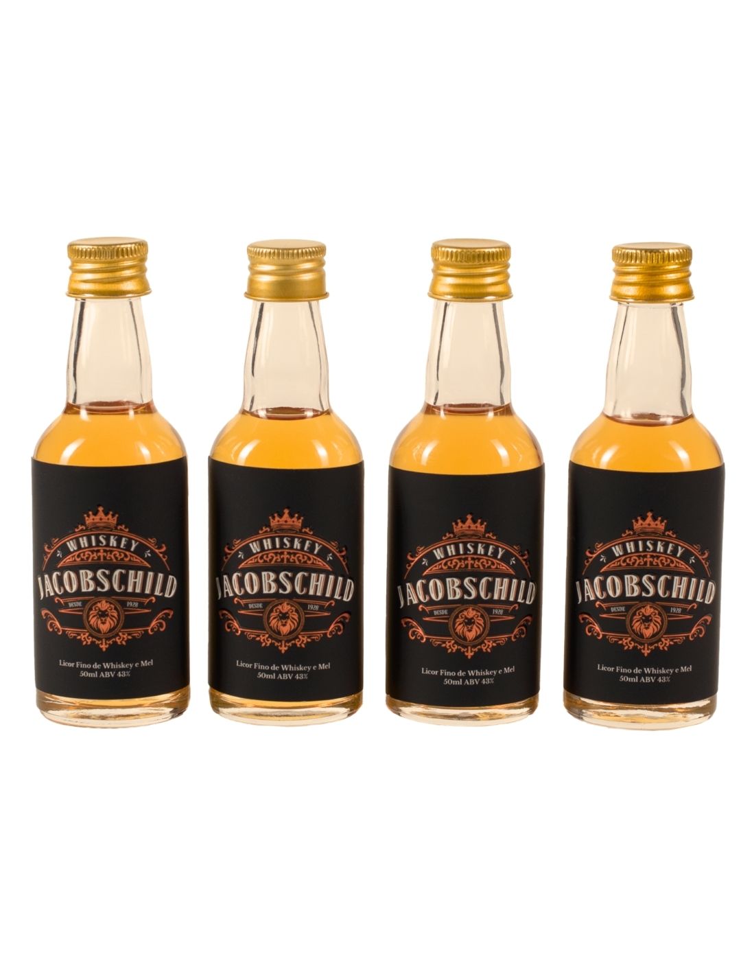 50ml-Whiskey e Mel-Kit (4 Garrafas)