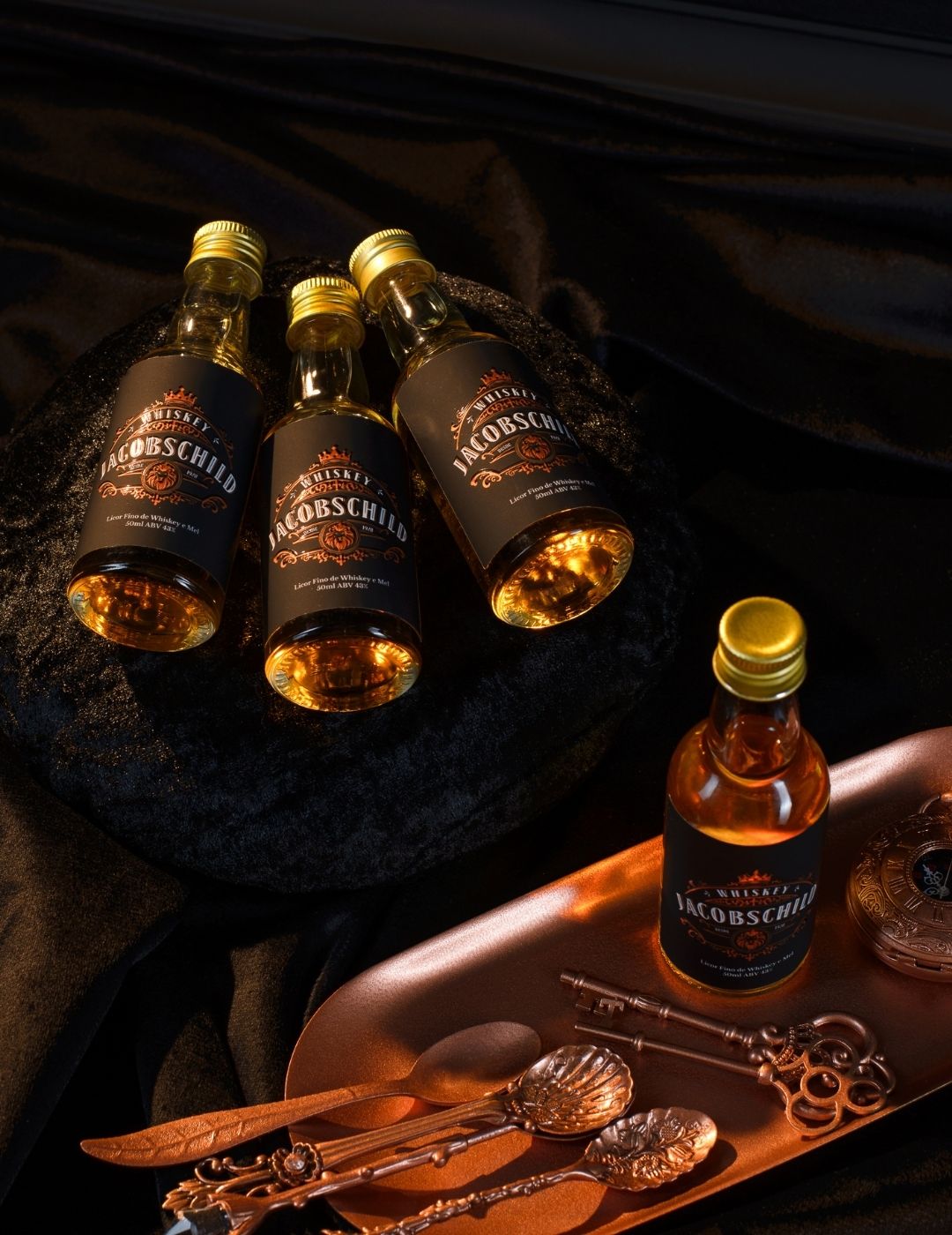 50ml-Whiskey e Mel-Kit (4 Garrafas)